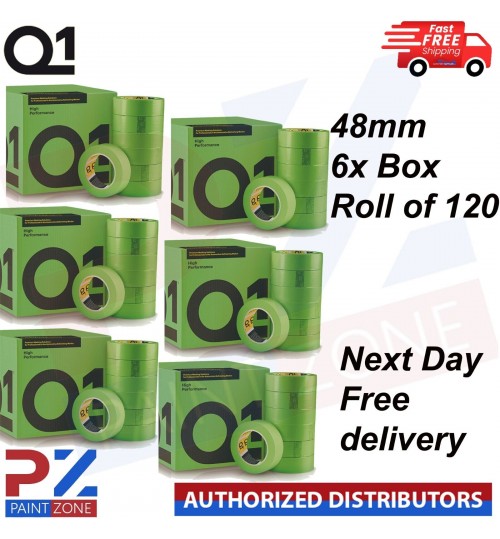 6X Q1 High Performance Green MASKING TAPE PREMIUM AUTOMOTIVE 48mm x 50mm